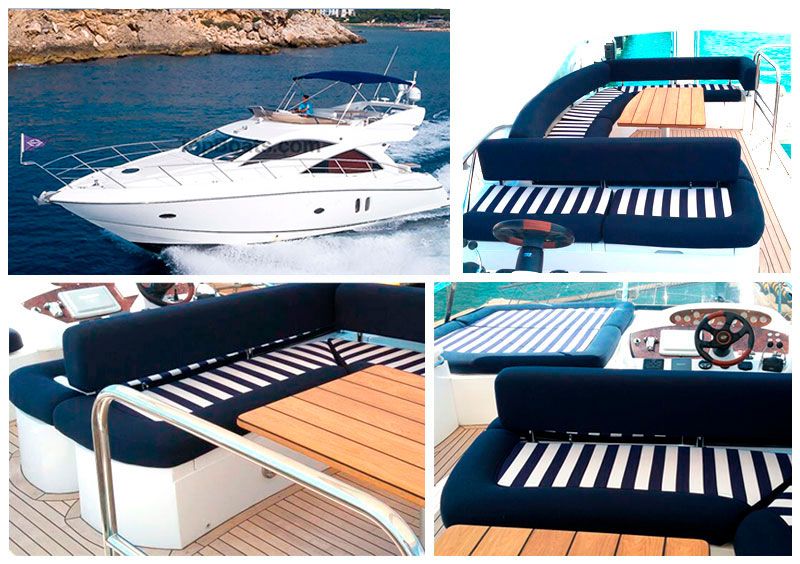 Перетяжка салона. Яхта Sunseeker Manhattan 50